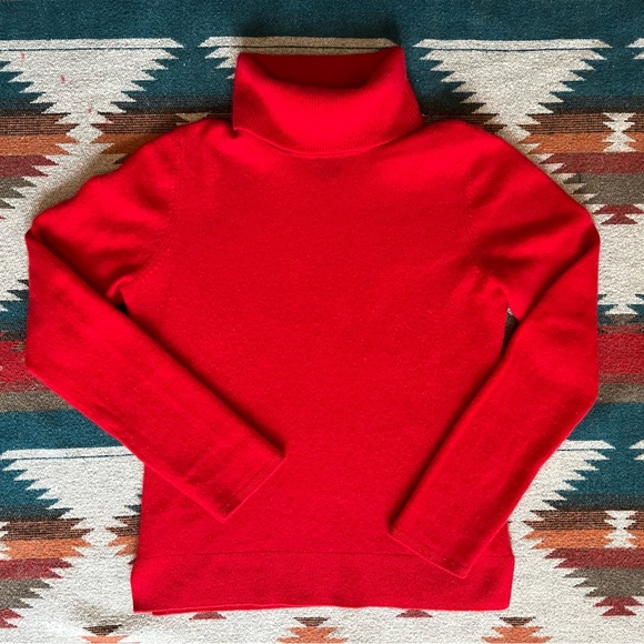 Tahari Sweaters - 100% Cashmere Vibrant Red Turtleneck Sweater.